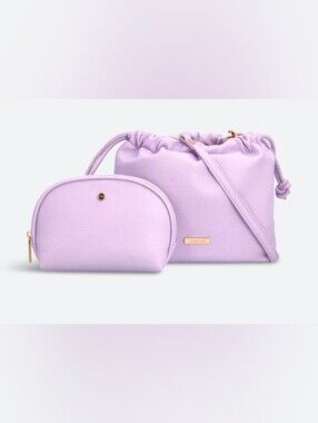 Lavender Pebbled Crossbody Bag with Adjustable Strap